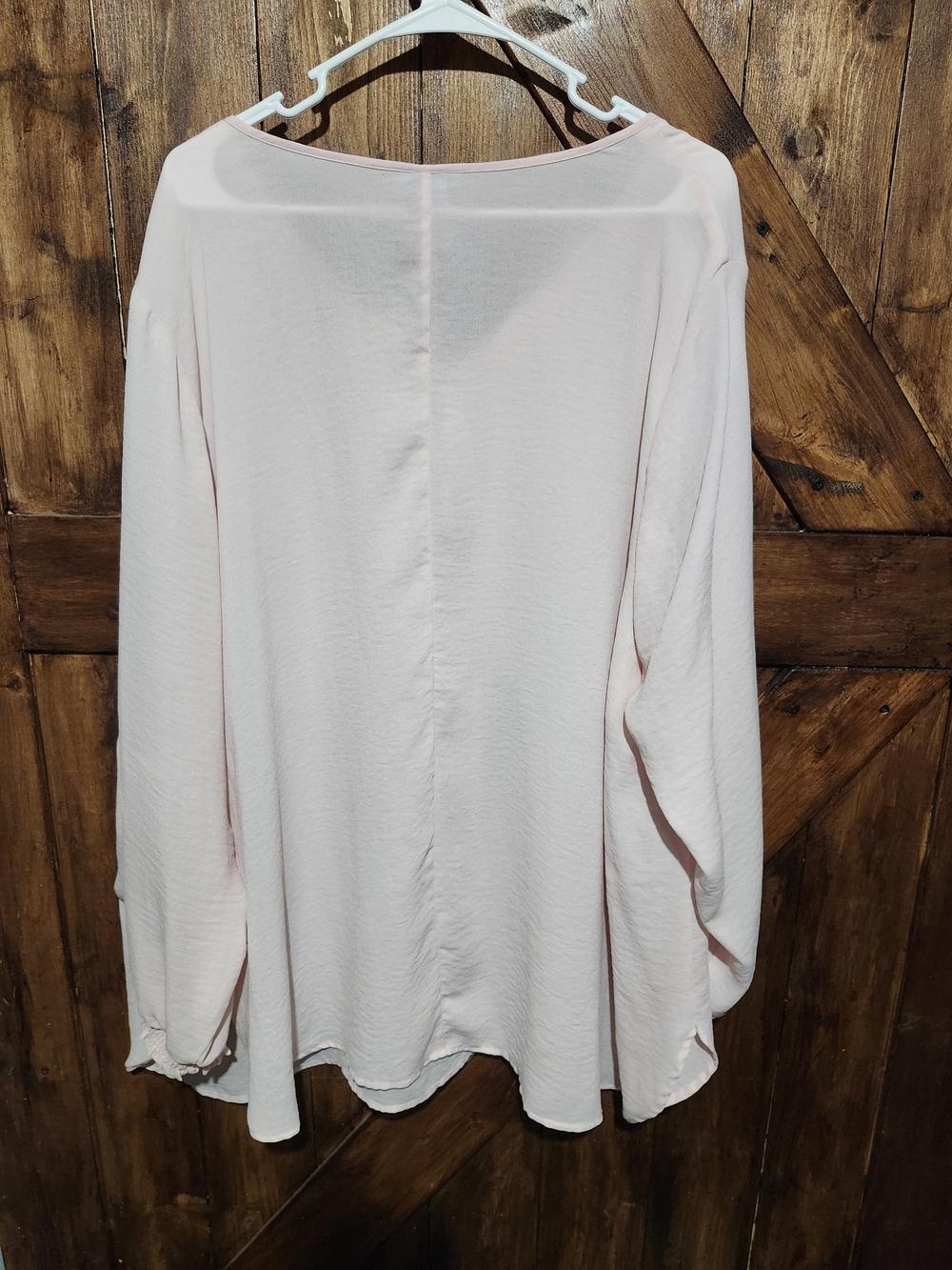 Catherines Pale Pink Peasant Tunic with Tie Neck - Picture 2 of 3